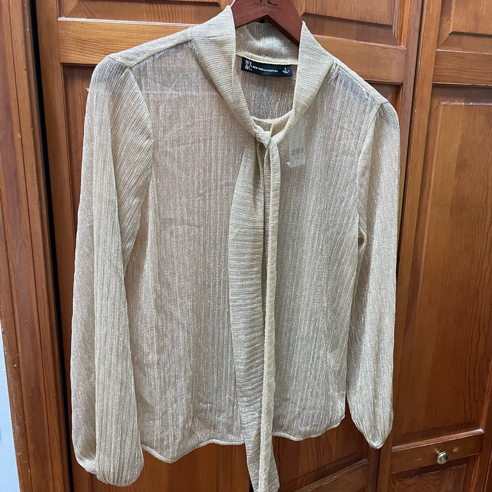 NY&C see tru golden blouse